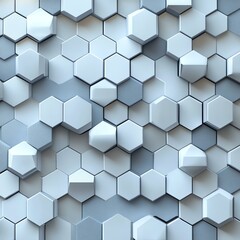 Seamless Minimalist 3D Patterns Abstract hexagonal pattern in blue and white shades.