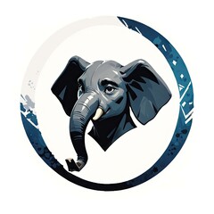 black elephant isolated on white