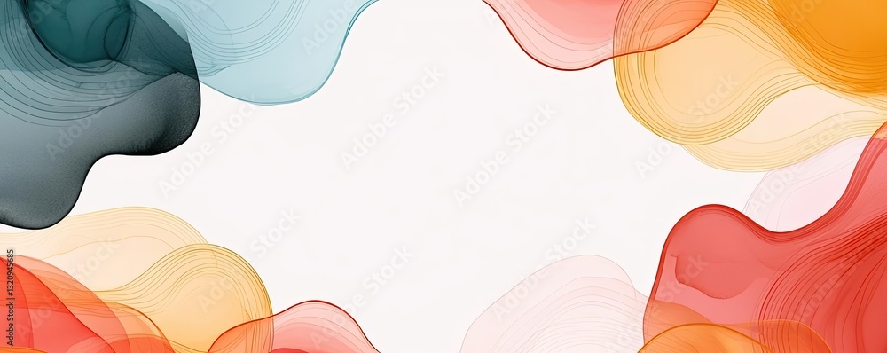 Poster ink illustration abstract background concept. colorful abstract background with fluid shapes for cre