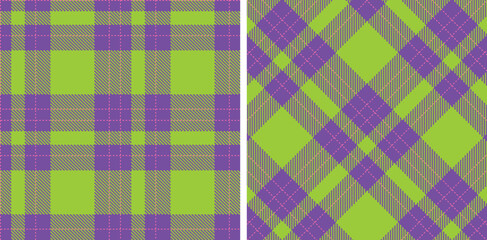 Iridescent Burple Seamless Tartan with Dark Bubblegum accents Fabric Design