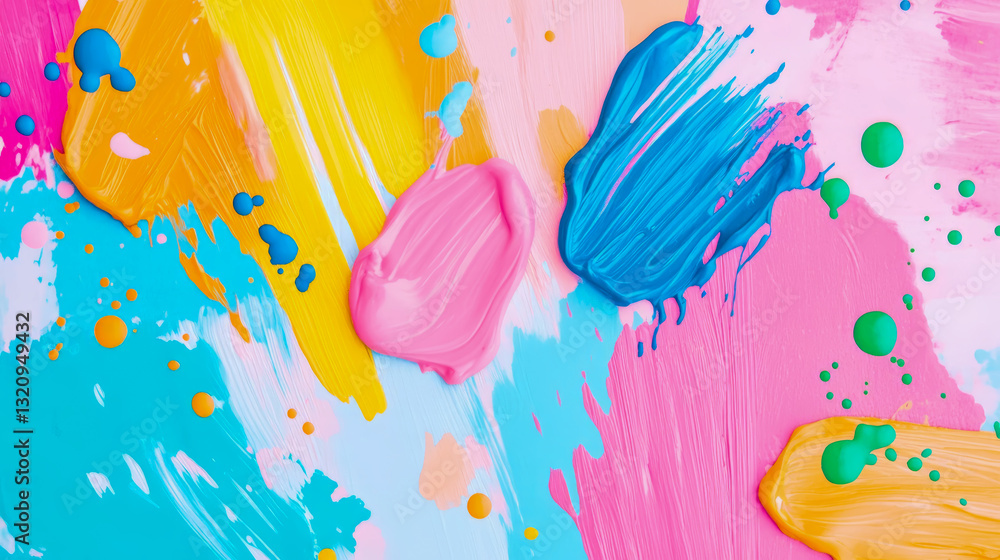 Aufkleber abstract expressionism: playful smears of vibrant paint creating a joyful and colorful canvas