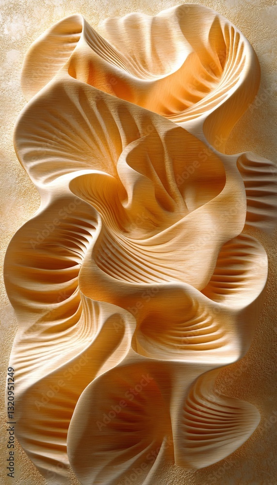 Poster abstract yellow wavy texture pattern, wood grain effect for background or design element