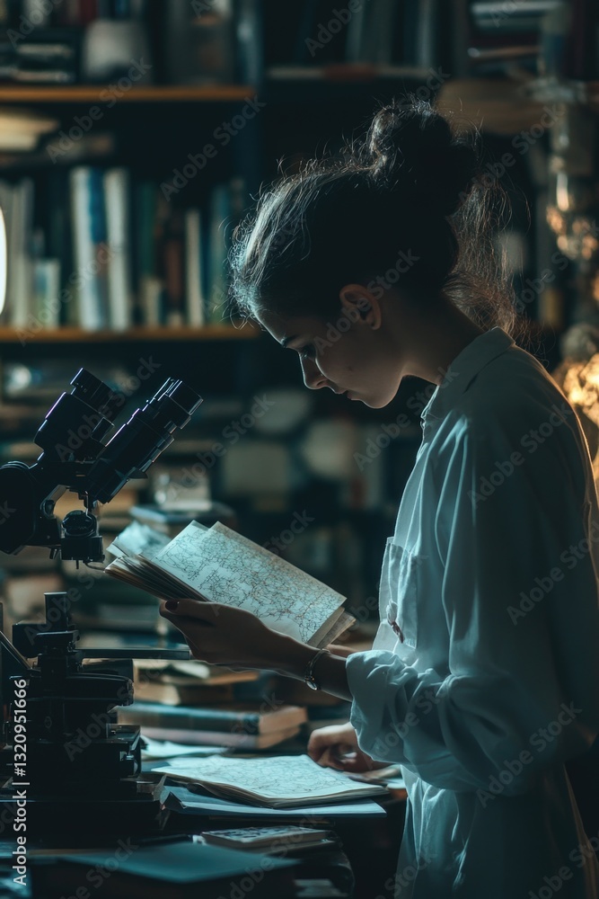 Aufkleber a person sitting and reading a book in a quiet library setting, suitable for use as an illustration 