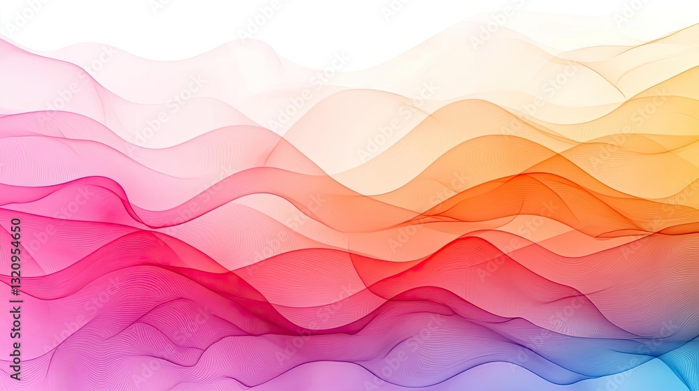 Aufkleber Pastel color illustration abstract background idea. Colorful abstract waves in vibrant hues creating a dynamic visual background.