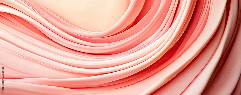 Poster pastel color illustration abstract background idea. elegant flowing fabric texture in soft pink hues