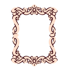 Rectangular frame for painting and mirror. Vintage carved photo border of rectangle shape. Antique, art gallery mascot, frame with ornament cartoon vector illustration