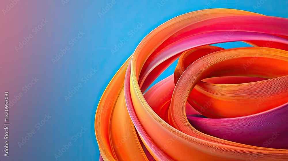 Poster Vibrant color art abstract background concept. Vibrant abstract design with smooth colorful curves on a gradient background.