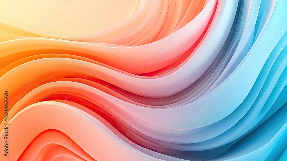 Poster Vibrant color art abstract background concept. Abstract wave patterns in vibrant colors create a dynamic visual experience.