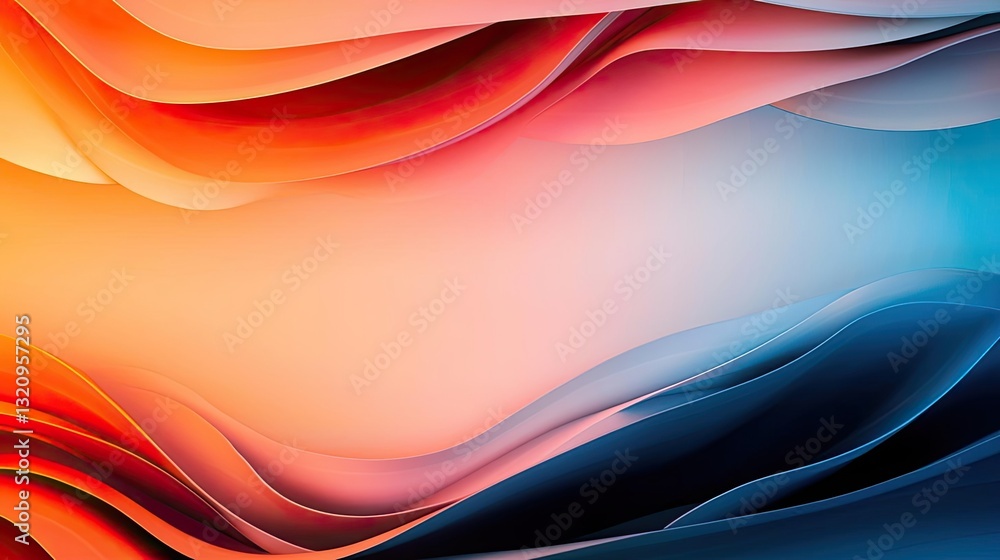 Poster vibrant color art abstract background concept. vibrant abstract waves showcasing a blend of colors, 