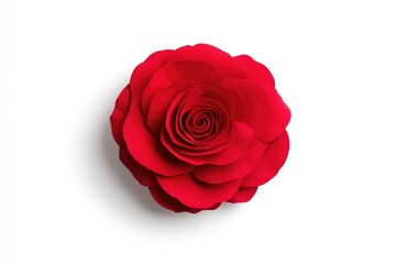 Fototapeta premium Elegant Red Rose Petals on White Background