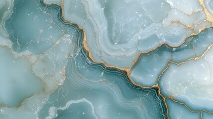 Fototapeta premium Abstract Teal And Gold Marble Texture With Glittering Accents