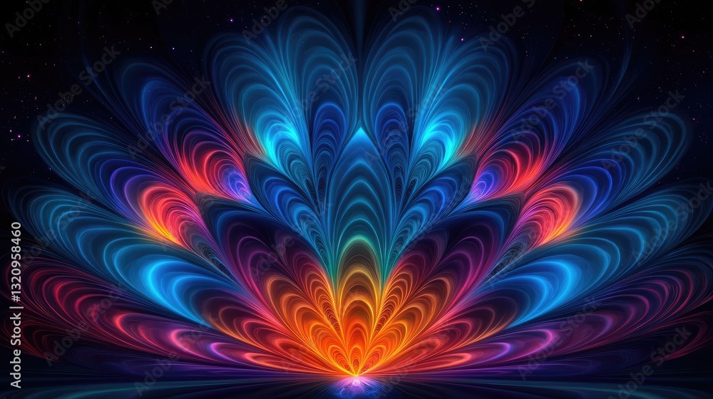 Aufkleber vibrant color art abstract background concept. vibrant digital abstraction showcasing colorful wave 