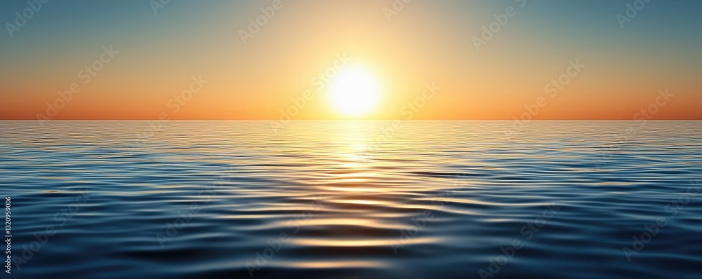 Aufkleber waterscape abstract background idea. a serene sunset over calm ocean waves, creating a peaceful atmo