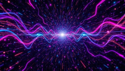 Fototapeta premium A mesmerizing digital artwork featuring intricate geometric patterns and flowing data streams