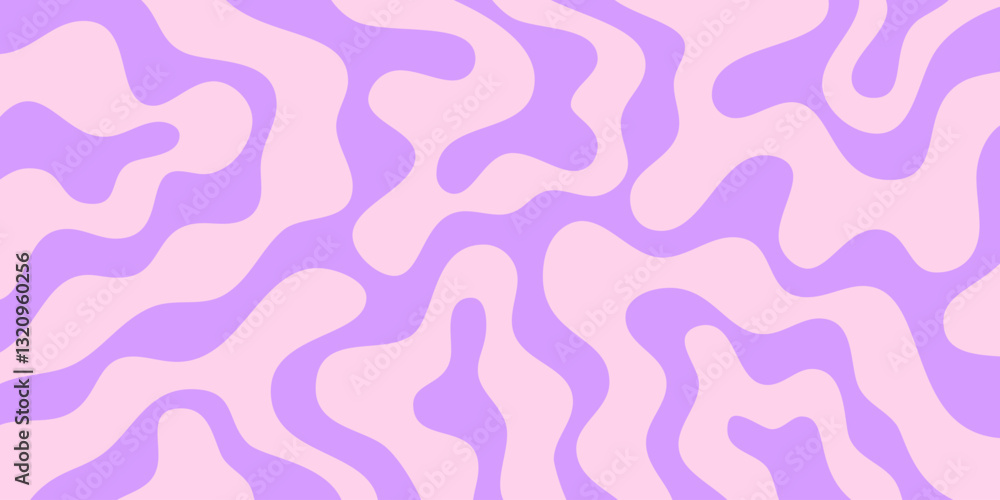 Poster Cool Abstract Psychedelic Groovy Pattern Art. Y2k Trippy Texture Vector Design. Wavy Background.