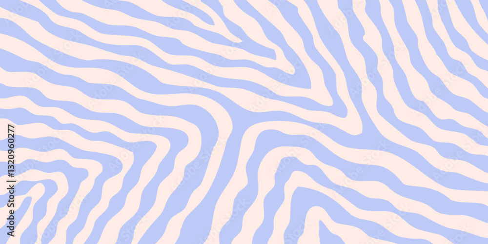 Fototapete cool abstract psychedelic groovy pattern art. y2k trippy texture vector design. wavy background.