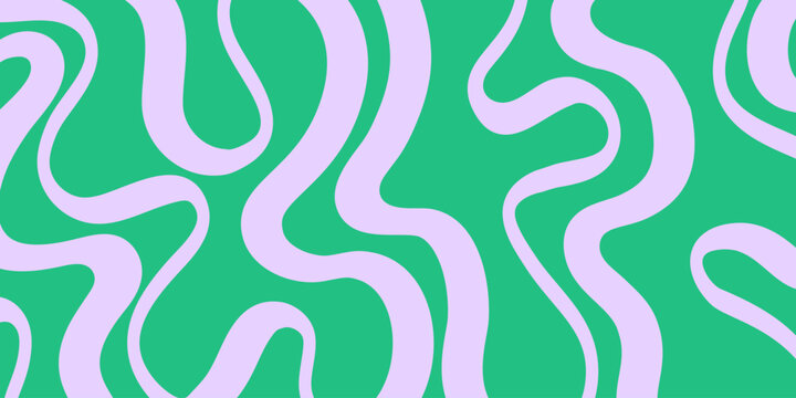 Cool Abstract Psychedelic Groovy Pattern Art. Y2k Trippy Texture Vector Design. Wavy Background.