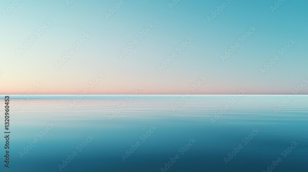Poster waterscape abstract background idea. tranquil seascape at dawn with calm waters and soft pastel colo