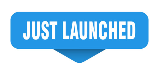 just launched sticker. just launched sign on transparent background