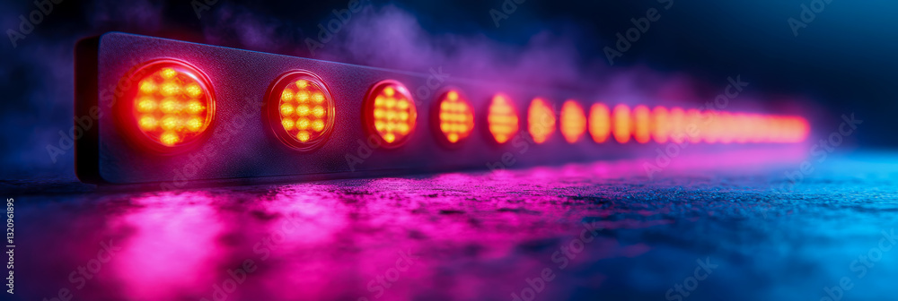 Aufkleber chromatic light line: a futuristic display of illuminated modules with radiant glow and reflection
