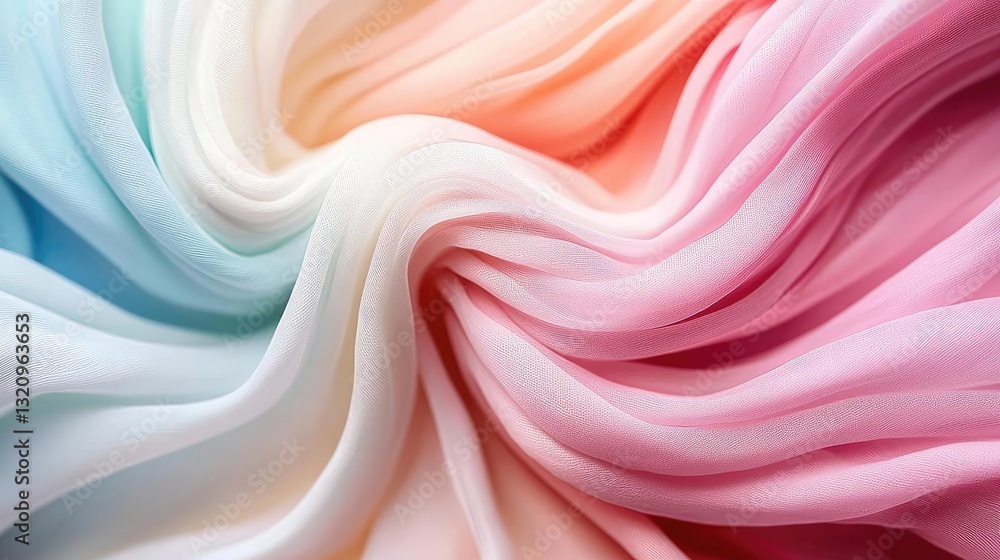 Poster pastel color illustration abstract background idea. colorful, flowing fabric creates a soft, dreamy 