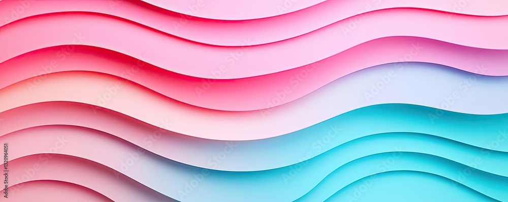 Aufkleber pastel color illustration abstract background idea. colorful waves of paper in pink and blue create 