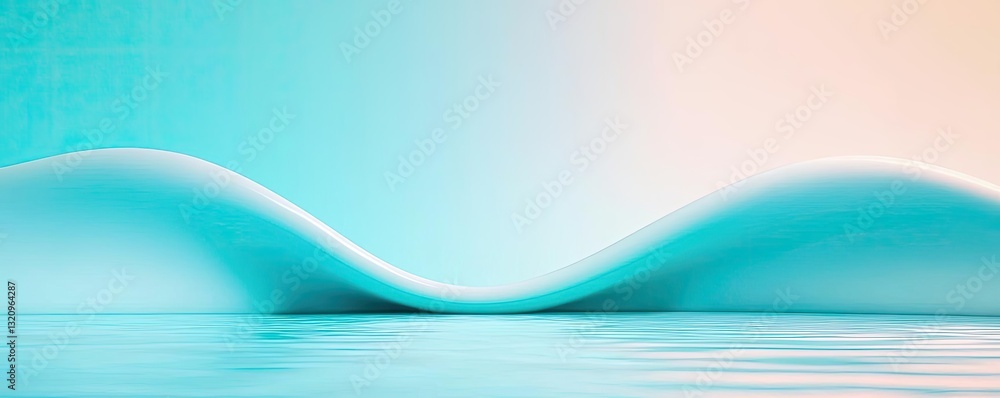 Poster Waterscape abstract background idea. Abstract waves of aqua and soft colors create a serene and tranquil visual experience.