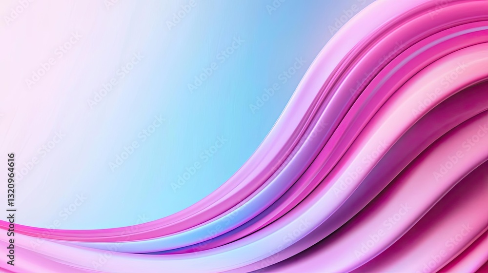 Poster Pastel color illustration abstract background idea. Vibrant waves of pink and blue create a dynamic abstract background for design.