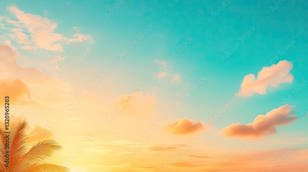 Poster pastel color illustration abstract background idea. a beautiful sunset casts vibrant hues across the
