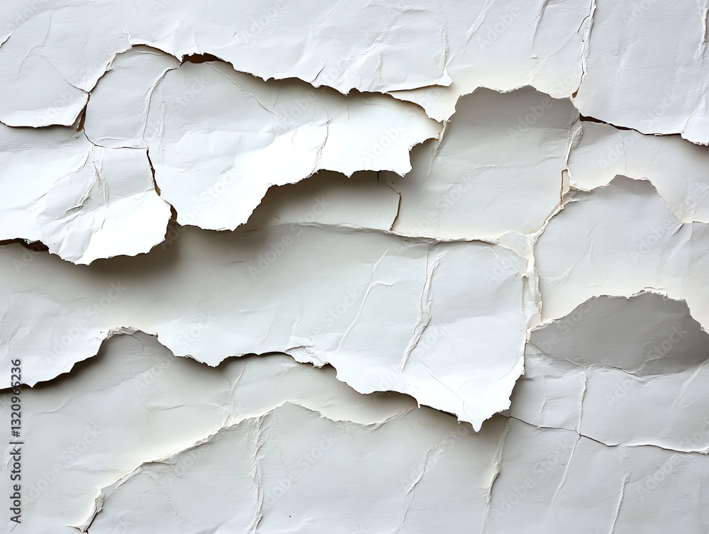 Aufkleber peeling white paint creating a unique textured background with cracks
