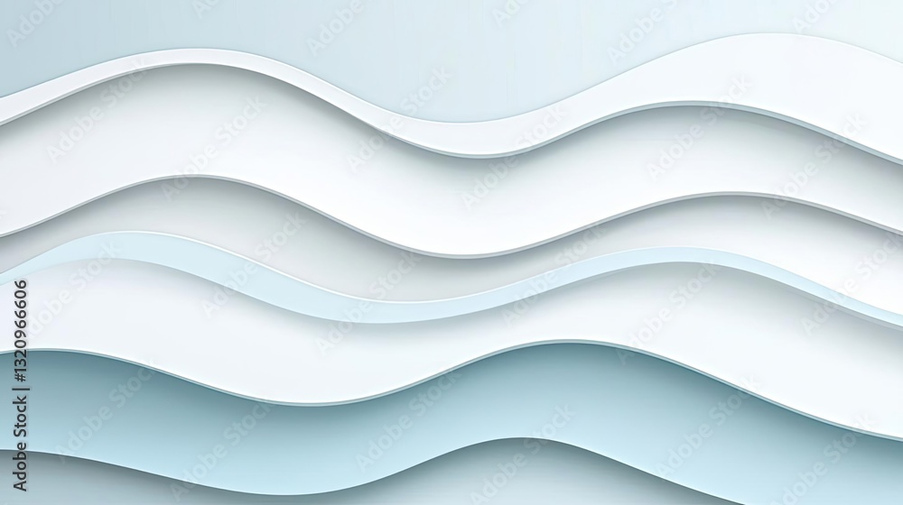 Poster Waterscape abstract background idea. Abstract wavy lines in soft colors creating a calming background design.