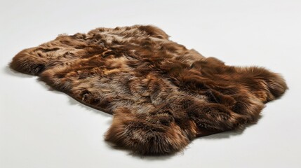Obraz premium Brown Sheepskin Rug: A soft, plush rug made from natural brown sheepskin, offering comfort, warmth, and a luxurious touch to enhance any room in your home.