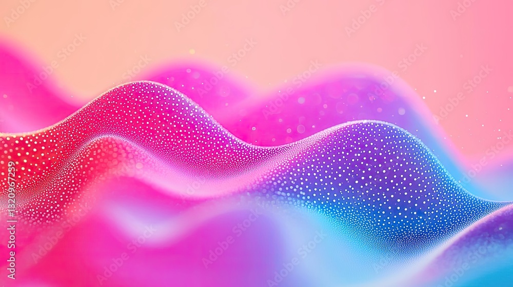 Poster vibrant color art abstract background concept. vibrant abstract waves in pink and blue tones, creati