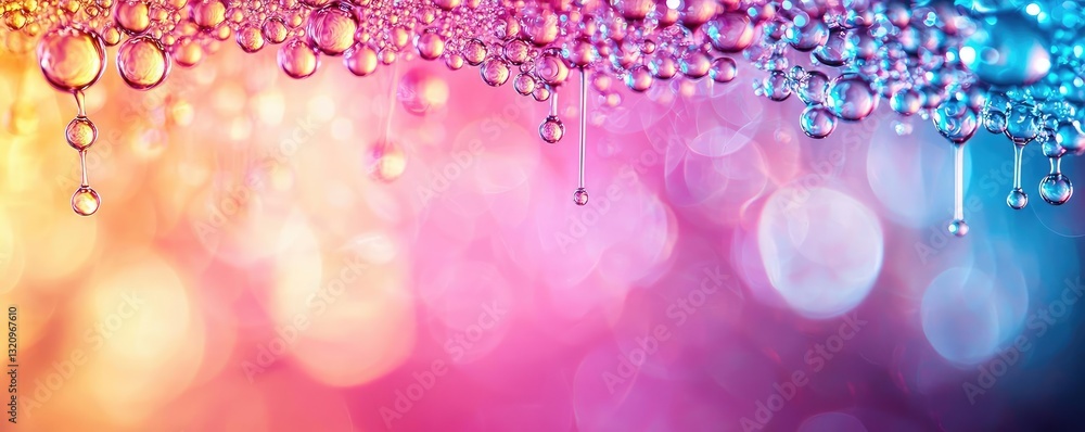 Poster vibrant color art abstract background concept. colorful abstract visual of droplets on a shimmering 