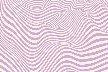 Groovy waves seamless pattern in orange and beige creating a fluid optical illusion. Modern geometric wave pattern background with distorted flowing lines and dynamic motion effect.