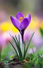 Fototapeta premium Spring Crocus in Garden Bloom
