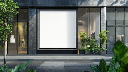 Modern storefront blank advertisement