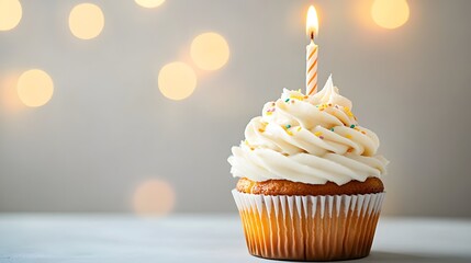 birthday cupcake with candle