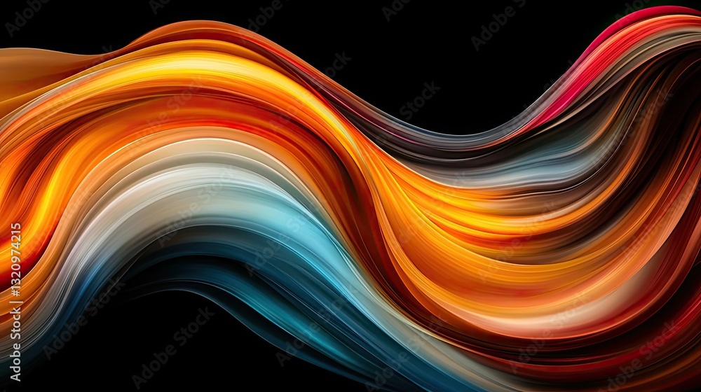 Poster Vibrant color art abstract background concept. Colorful abstract wave pattern creating a dynamic visual flow and energy.
