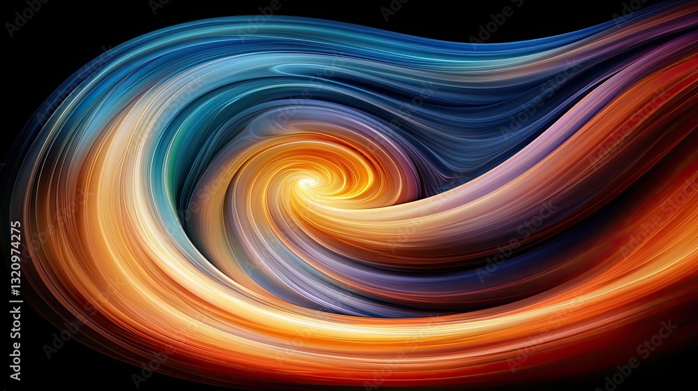 Poster Vibrant color art abstract background concept. Vibrant swirling colors in a mesmerizing abstract design showcasing motion.