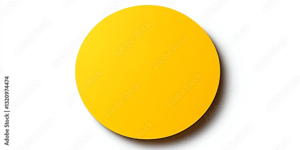 Aufkleber yellow circle on white background with subtle shadow effect creates depth