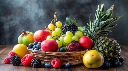 fruits and vegetables in basket