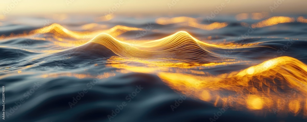 Aufkleber vibrant color art abstract background concept. golden waves shimmer under sunlight, creating a seren