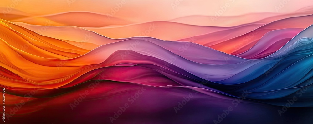 Poster vibrant color art abstract background concept. vibrant abstract waves in rich colors, creating a dyn