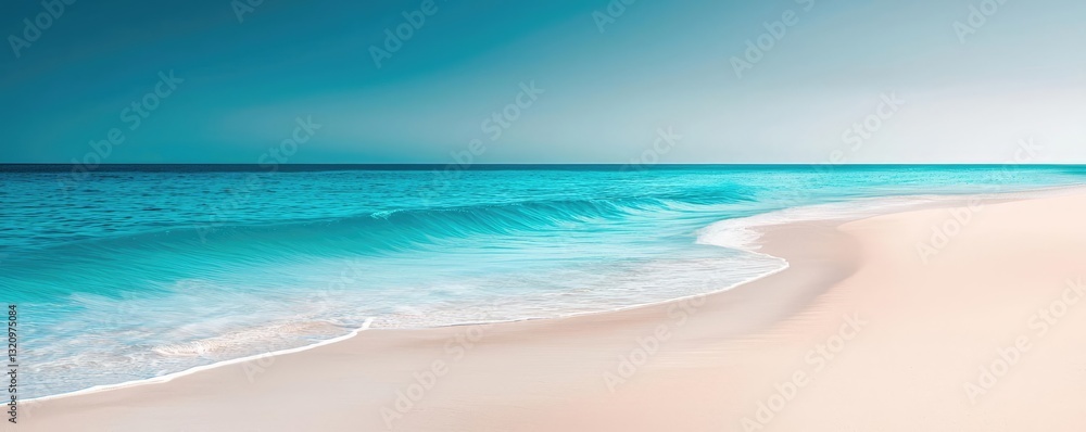 Poster waterscape abstract background idea. a serene beach with turquoise water and soft sand under a calm 