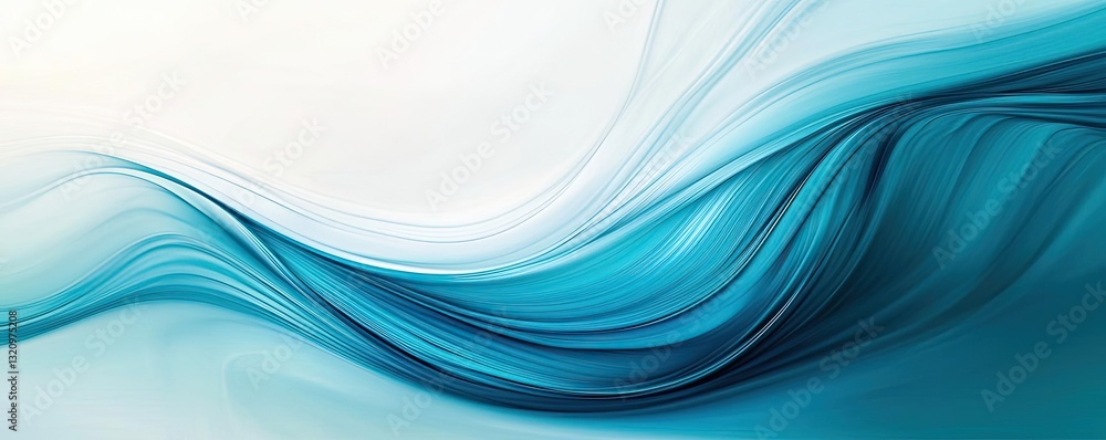 Poster Waterscape abstract background idea. Soft blue waves create a calming and soothing abstract background for design.