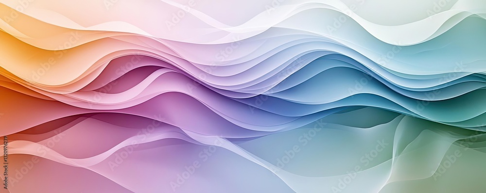 Poster pastel color illustration abstract background idea. abstract fluid waves in vibrant hues, blending c
