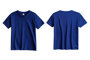 royal blue blank t-shirt on transparent background
