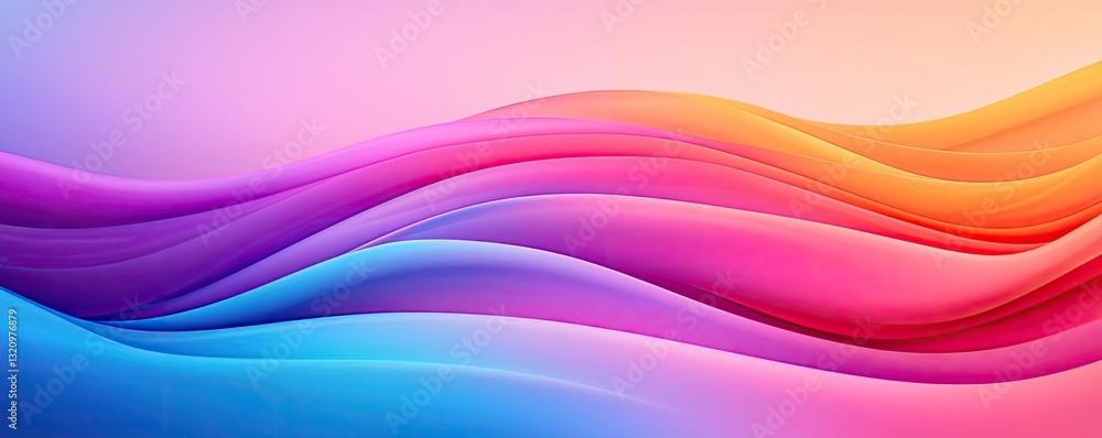 Aufkleber pastel color illustration abstract background idea. colorful abstract waves in pink, blue, and orang
