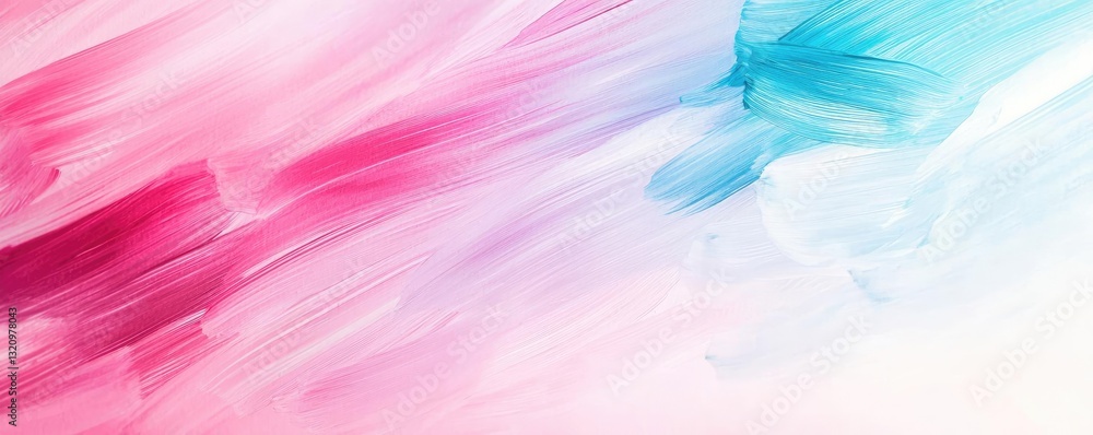 Poster Pastel color illustration abstract background idea. Abstract colorful background with dynamic brush strokes in pink and blue tones.